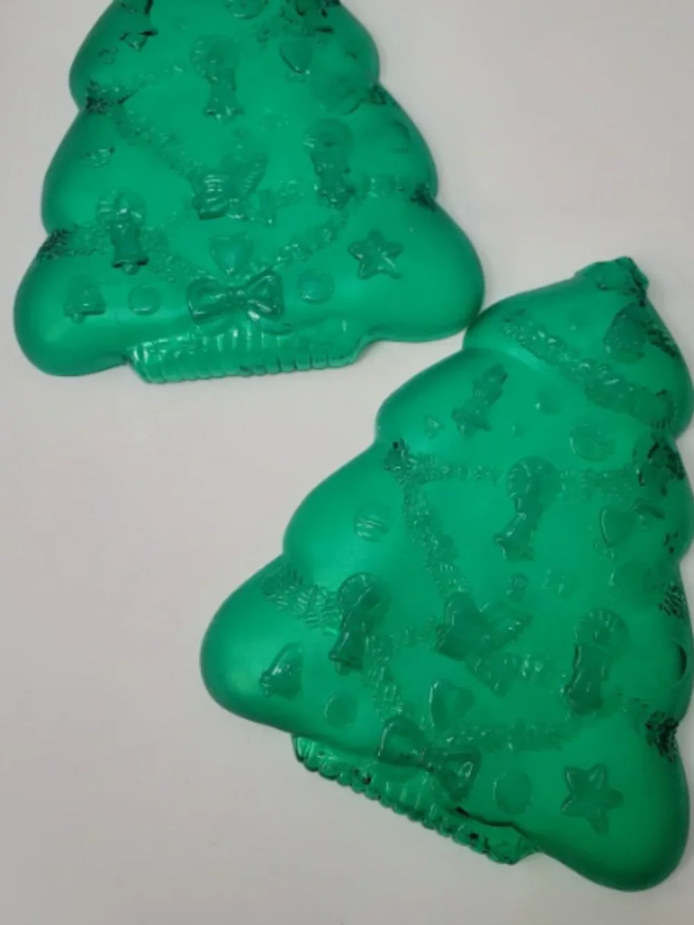 Vintage Christmas Tree Plastic Serving Dishes for Sale 2x